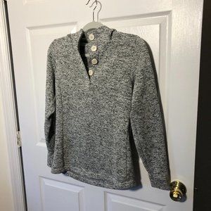 columbia women hoodie buttoned gray dotted sweater, S